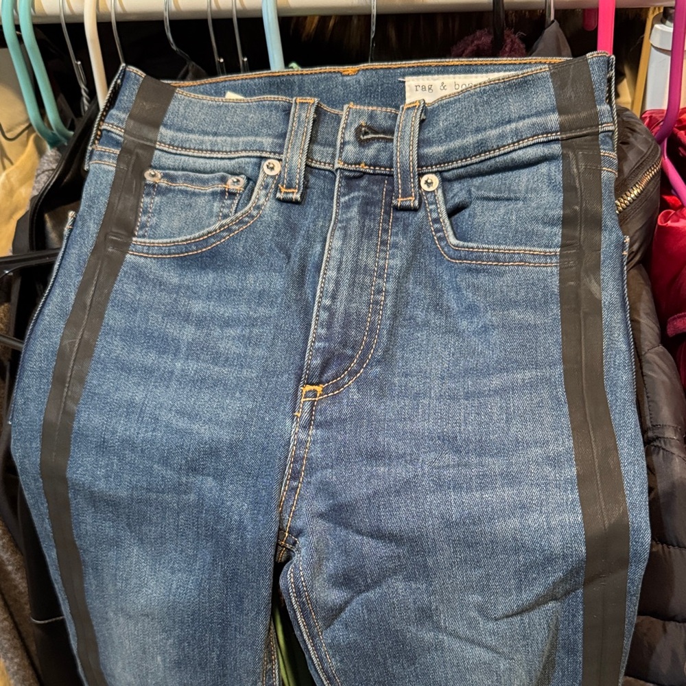 Rag & Bone Denim Jeans with Black Accents